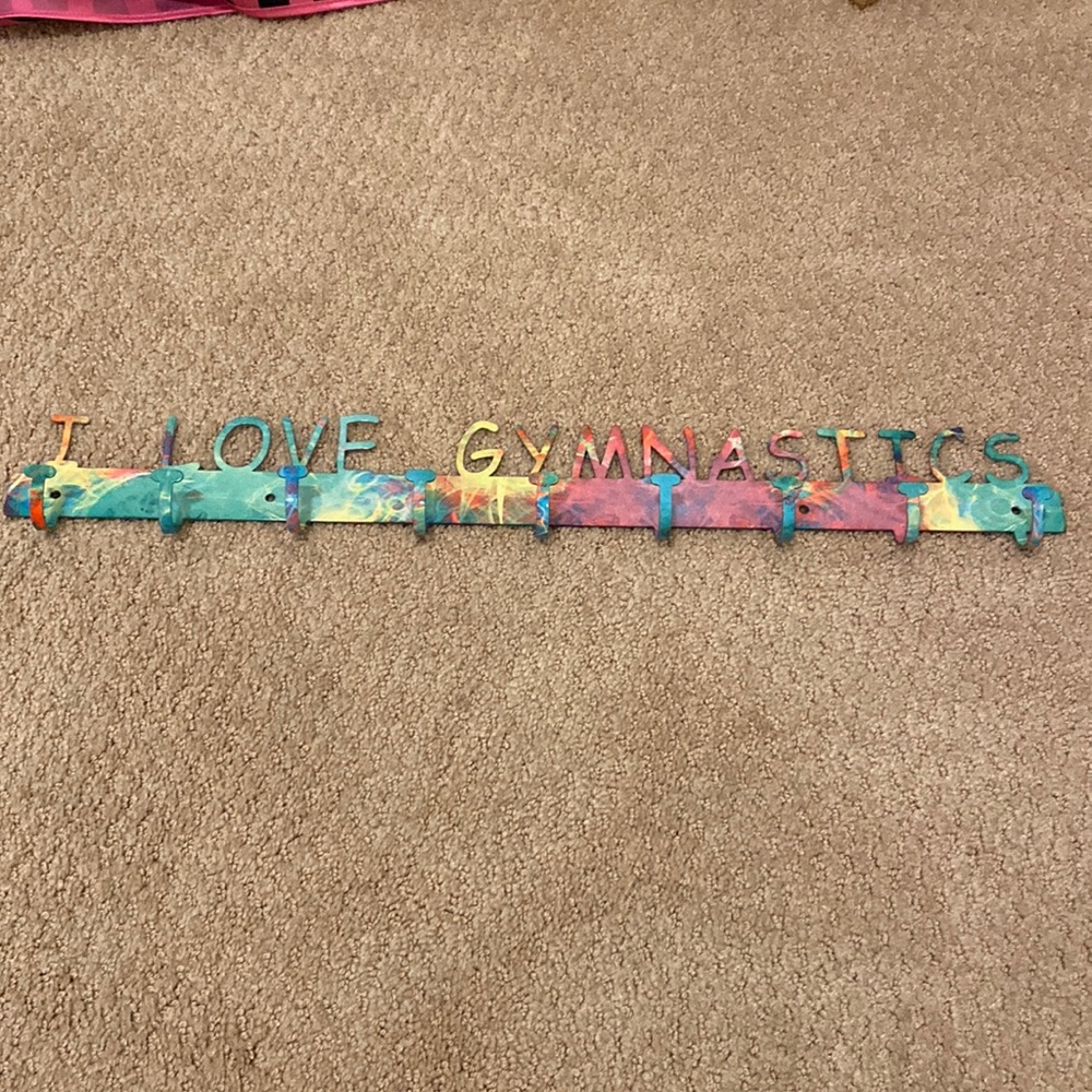 I Love Gymnastics Medal/Ribbon Holder
